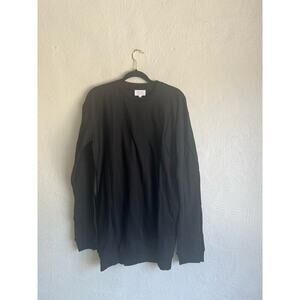 Grey Lab Woman Black  Oversized Long Sleeve Sweatshirt Dress, Size Small
